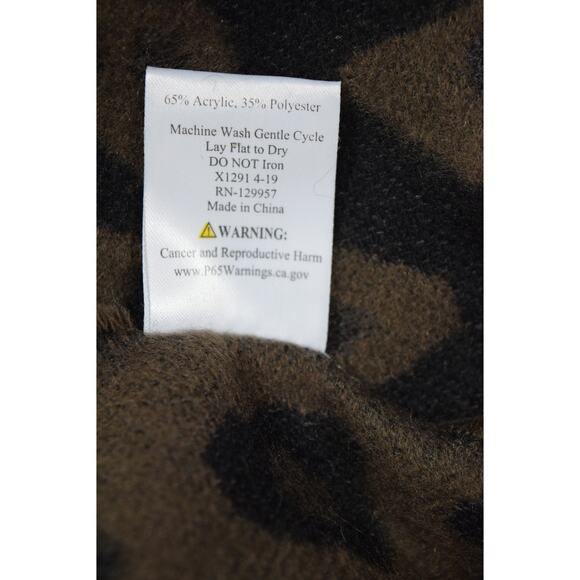 Leopard Print Wrap Shawl Cape The Royal Standard Armholes Fringe Reversible - Picture 9 of 10